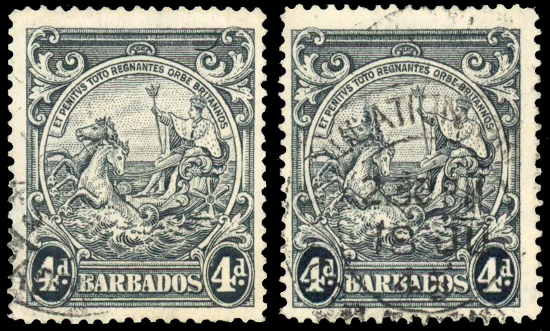 Barbados SG 253da, db used