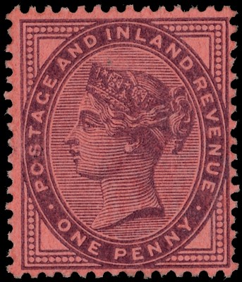 Great Britain 1d lilac purple on pink colour trial SG 172var
