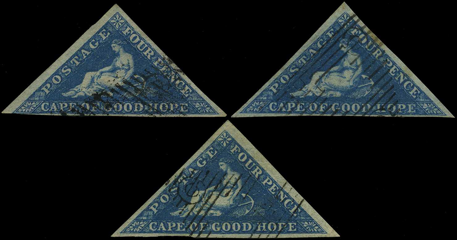 1853 4d deep blue on deeply-blued paper,...