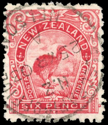NZ SG 312ab 1903 6d perf 11 watermark upright used