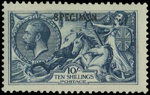 1913 10s Indigo-blue. Very fine unused...