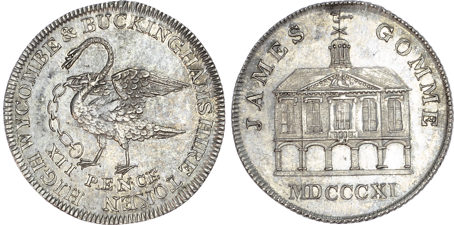 Buckinghamshire, High Wycombe. James Gomme, silver shilling, 1811.