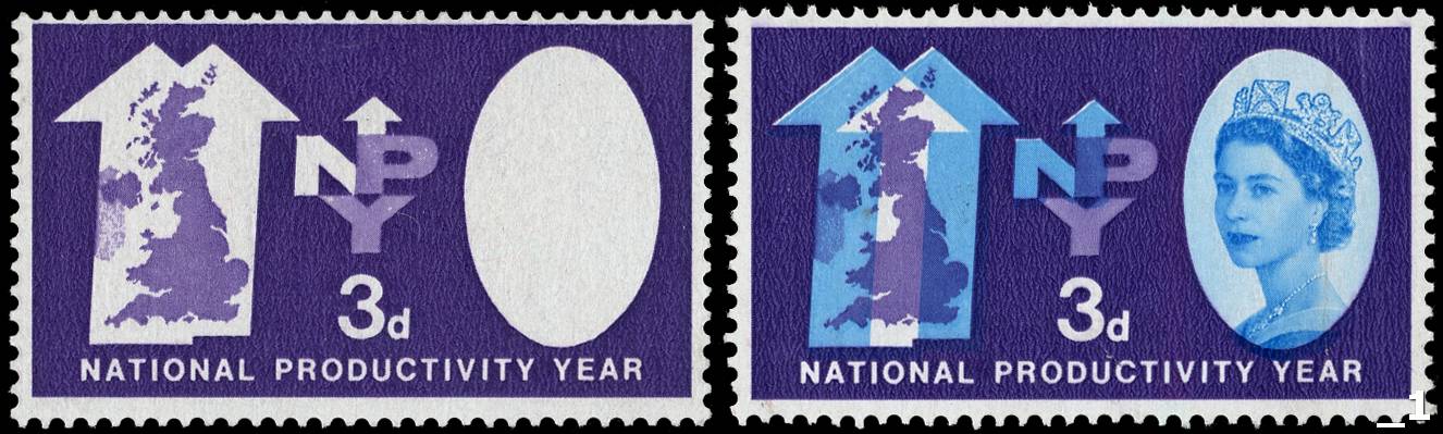 GB: 1962 3d NPY ordinary blue Queen's head omitted error