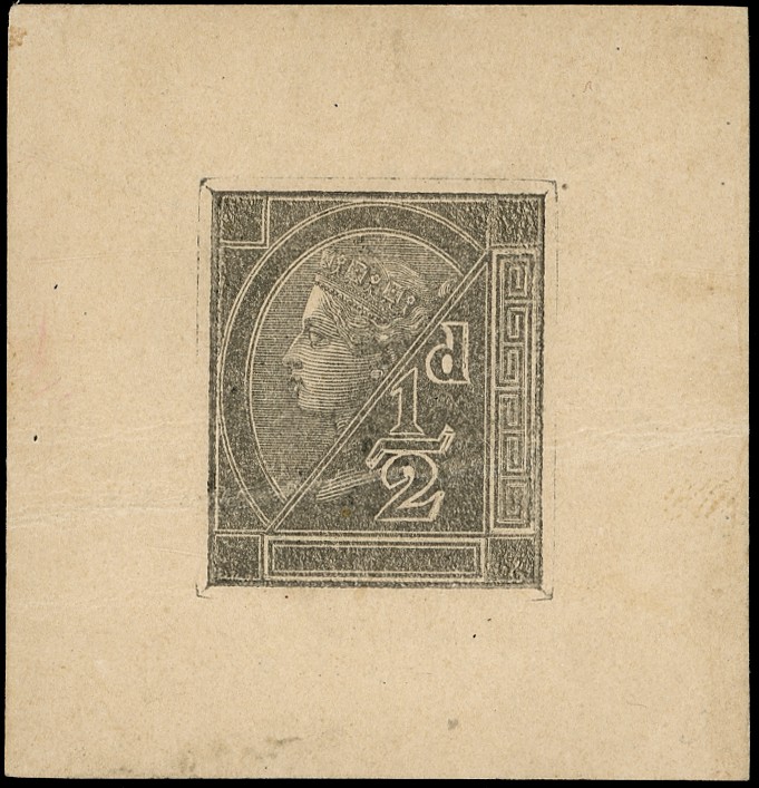 1865 ½d De La Rue Unadopted essay in...