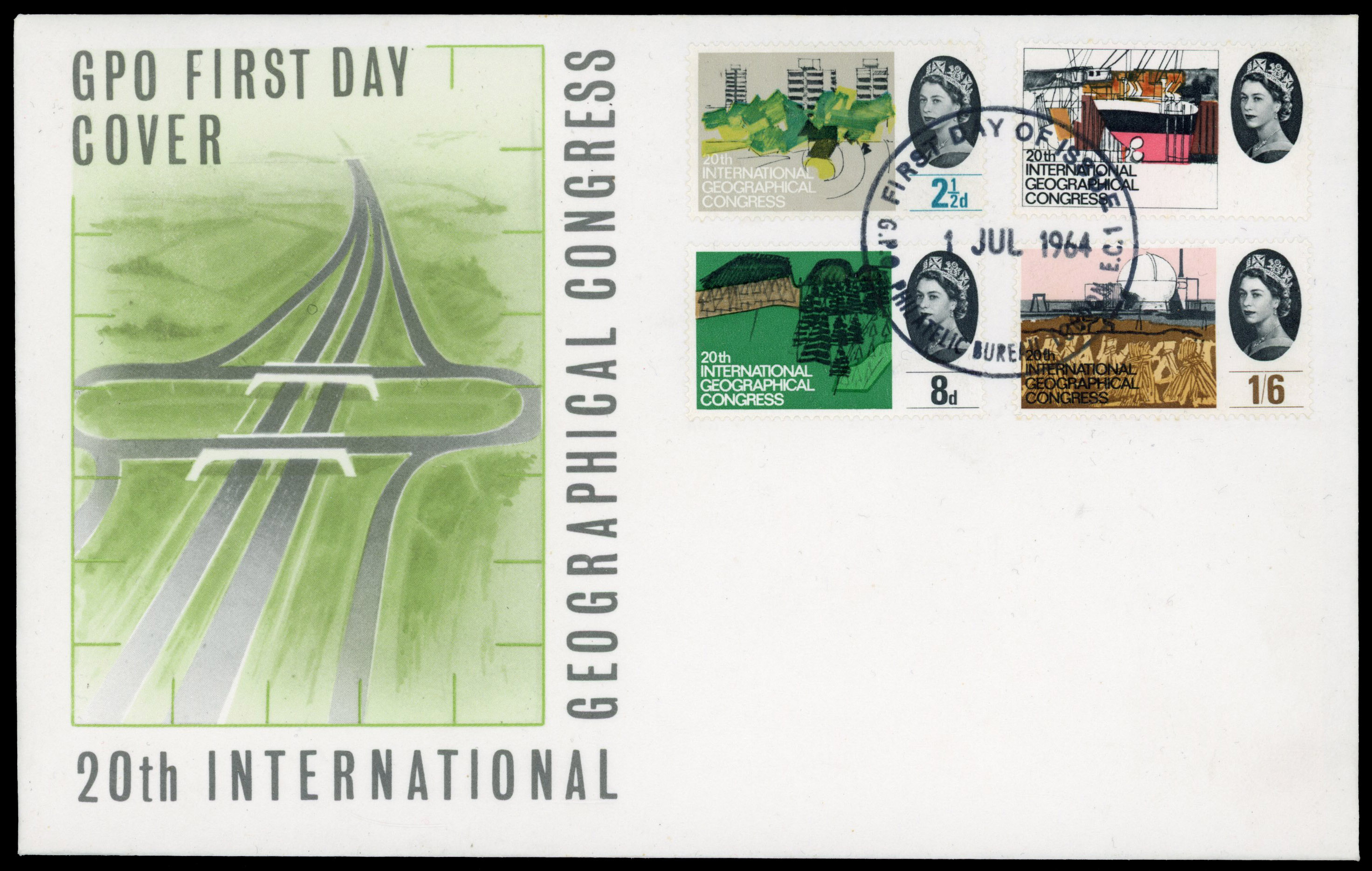 1964 20th International Geographical Congress 4d value with violet omitted