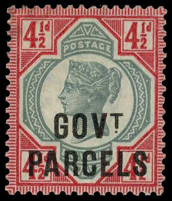 Officials; Govt. Parcels. 1892 4½d green...