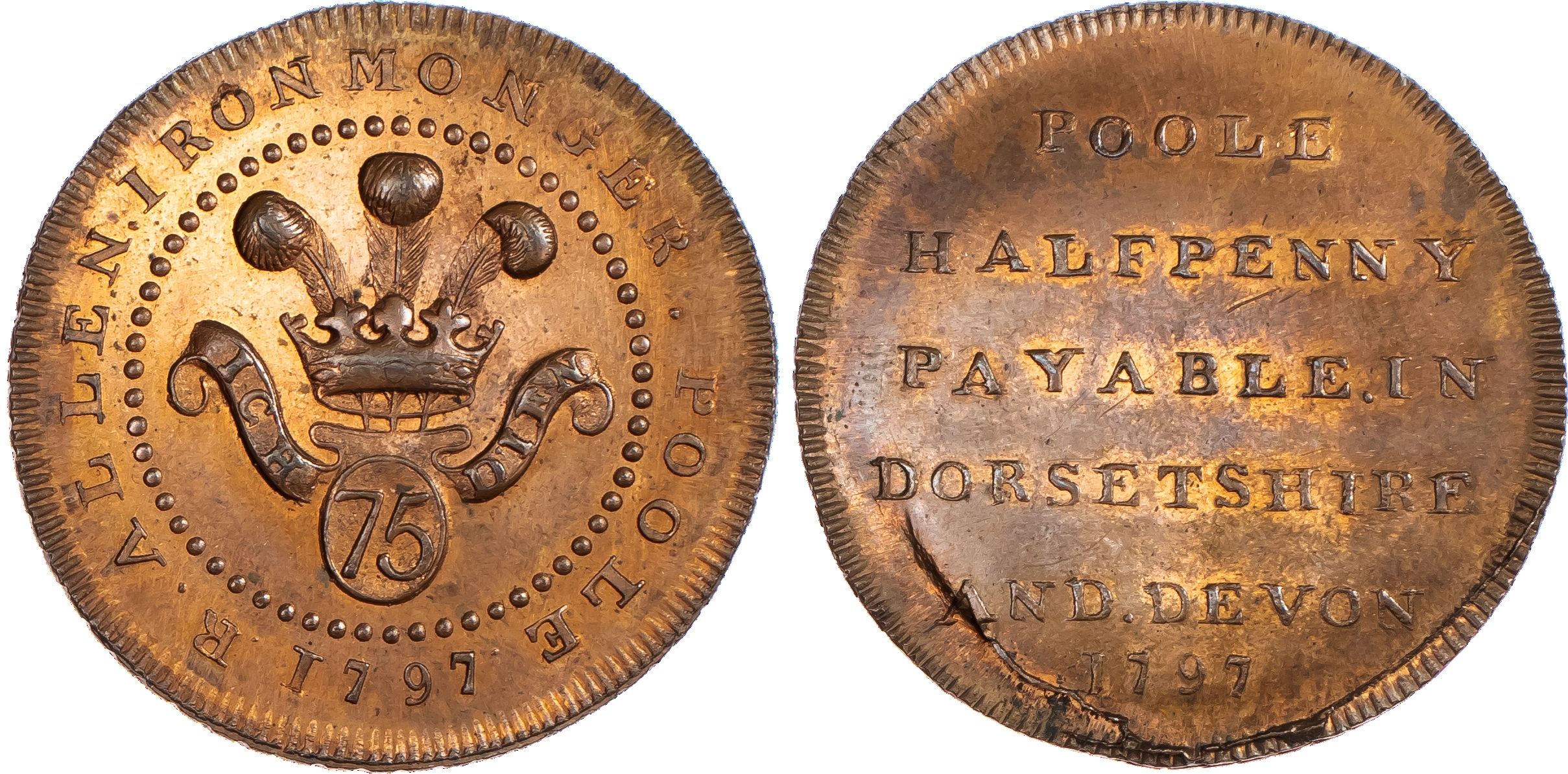 Poole, Richard Allen Halfpenny 1797, Prince...