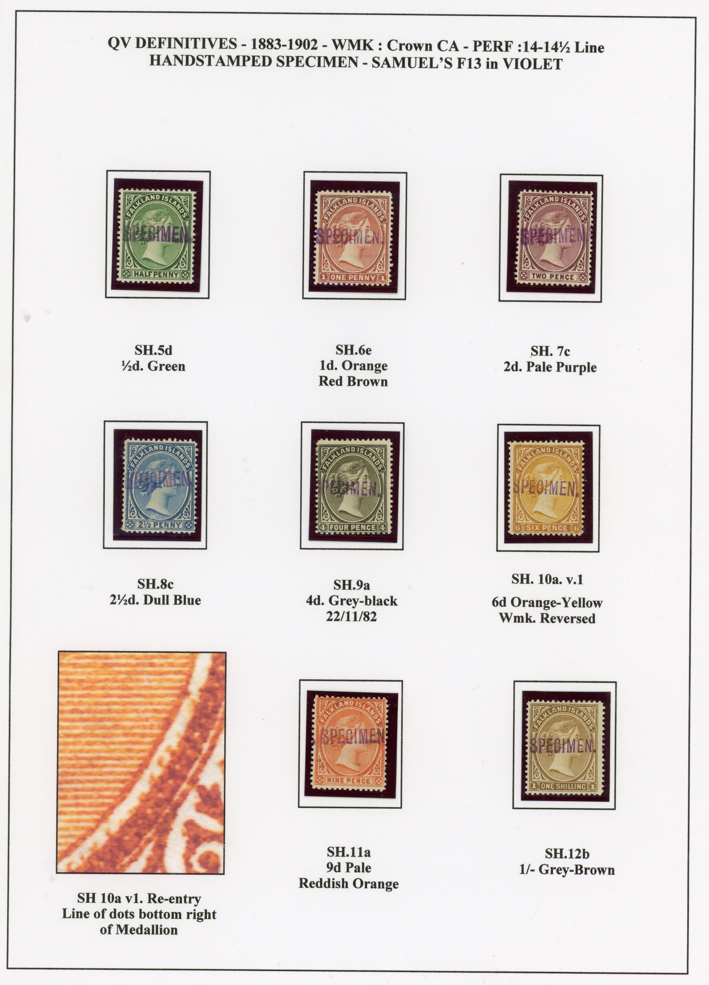 Falkland Islands SG 15s/37s local Specimens