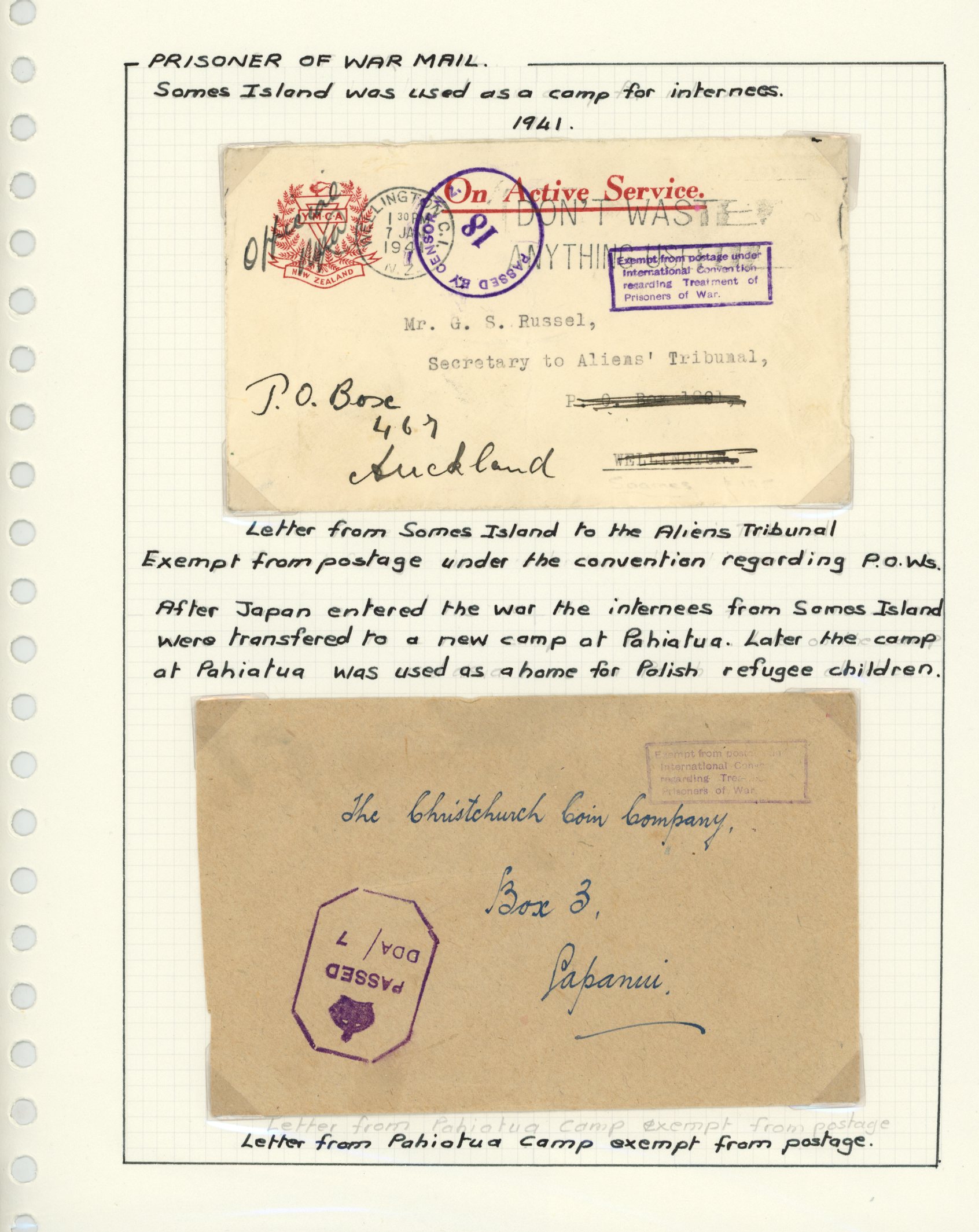 POSTAL HISTORY: 1939-45 WWII Military and censor mail collection