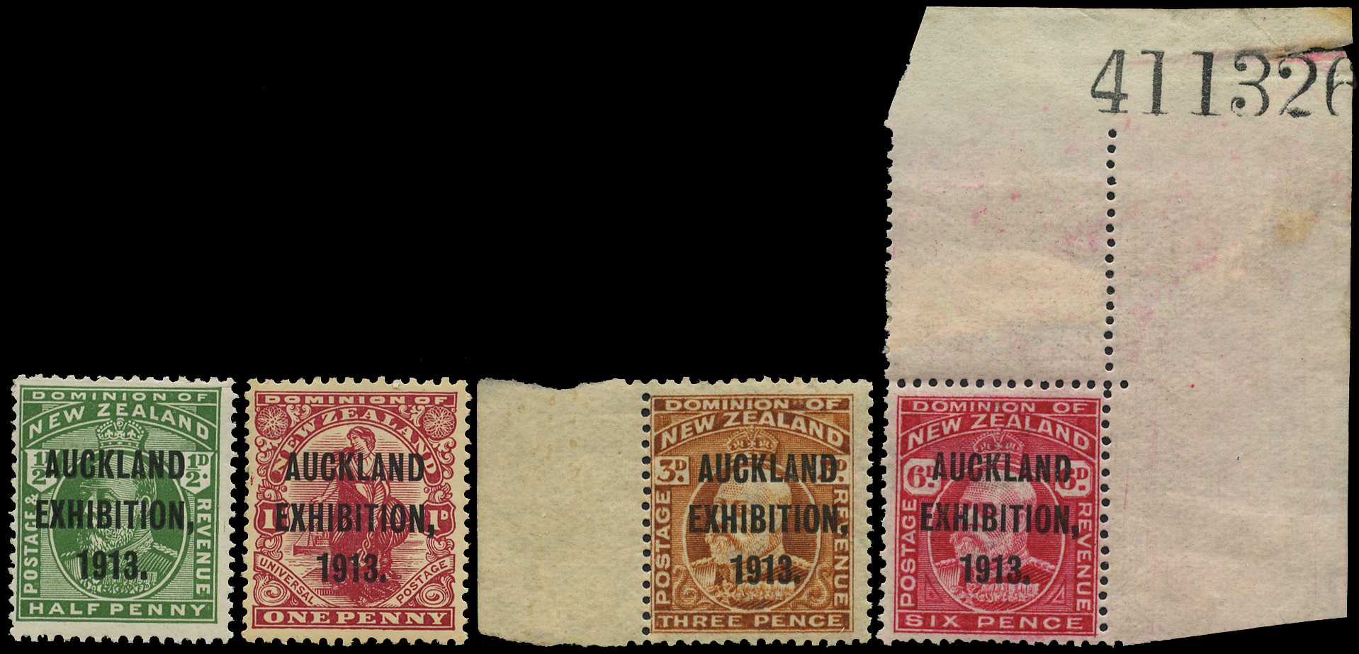 1913 Auckland Exhibition set of four, o.g. The...