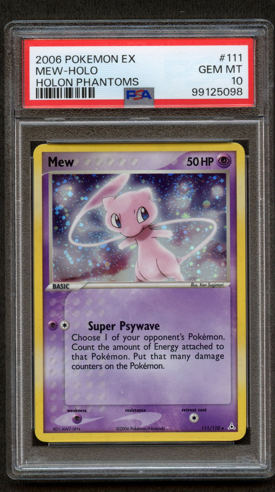 PSA 10 Mew Holo - Holon Phantoms 2006 - #111
