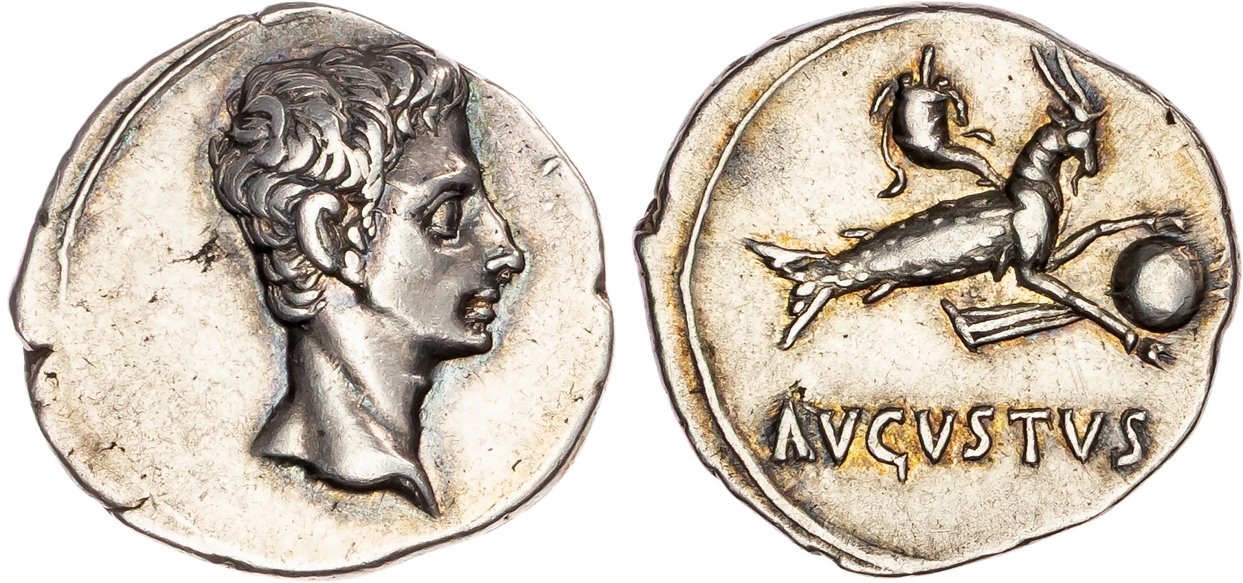 Augustus (27 BC–AD 14) AR Denarius, Colonia Patricia, c. 18/17 BC, 3.77g.