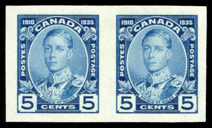 Canada SG 338 1935 5c Jubilee imperf pair mint