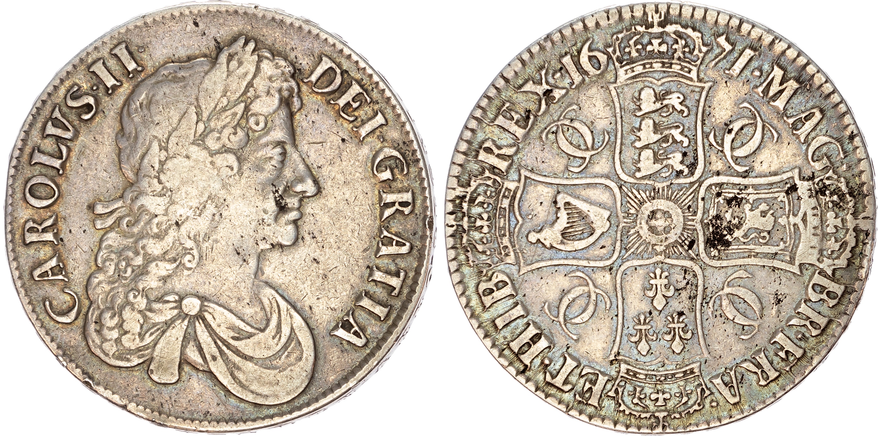 Charles II (1660-1685), Crown, 1671, edge VICESIMO QUARTO