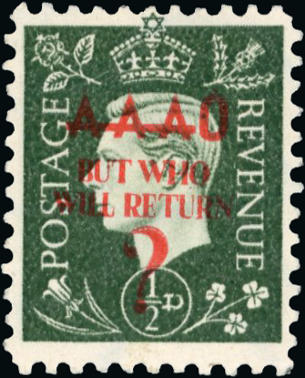 German Propaganda Forgeries; ½d WHO WILL RETURN? - unused