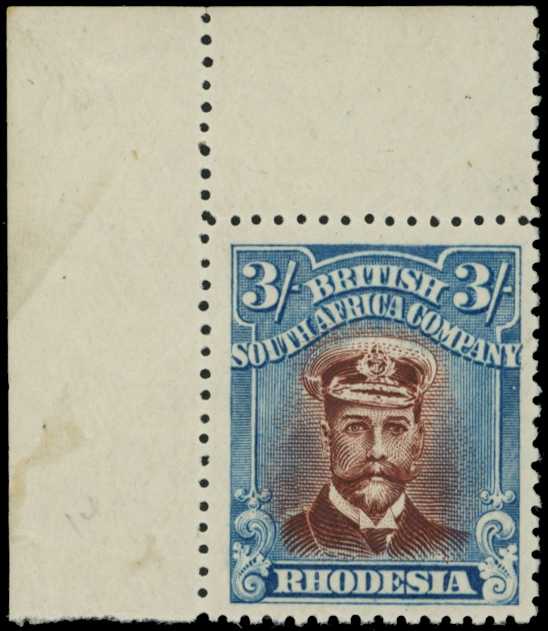1922-3 3/- Head Die IIIB, perf 14, white...