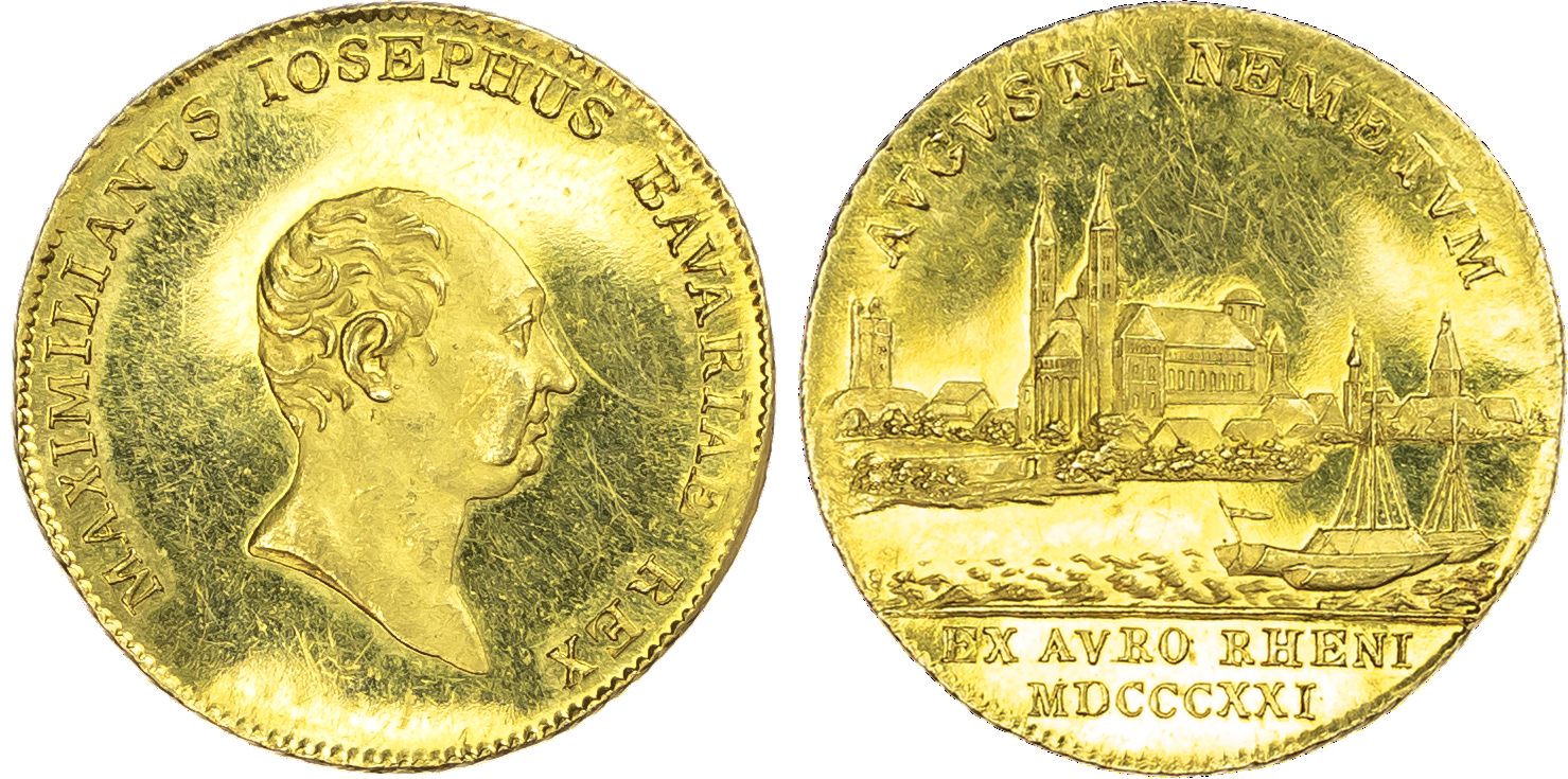 Germany, Bavaria, Maximilian IV (I) Josef (1799‑1825), gold Ducat, 1821.