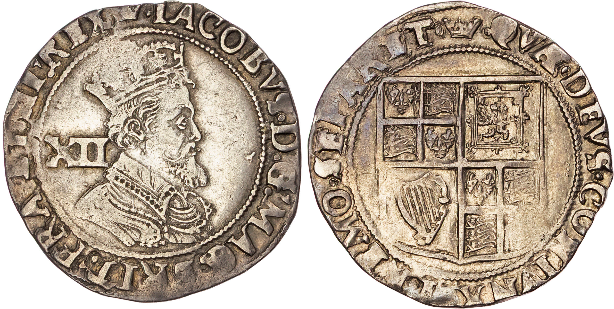 James I (1603-1625), AR Shilling, Second Coinage, mm. crown (1607-1609).