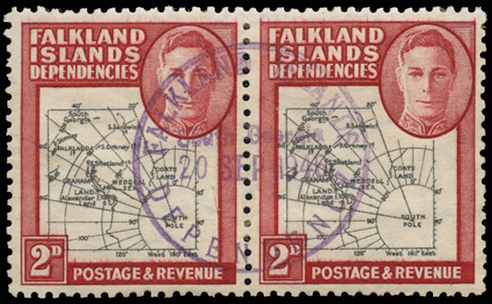 1946 'Thick map' 2d black and carmine, horizontal...