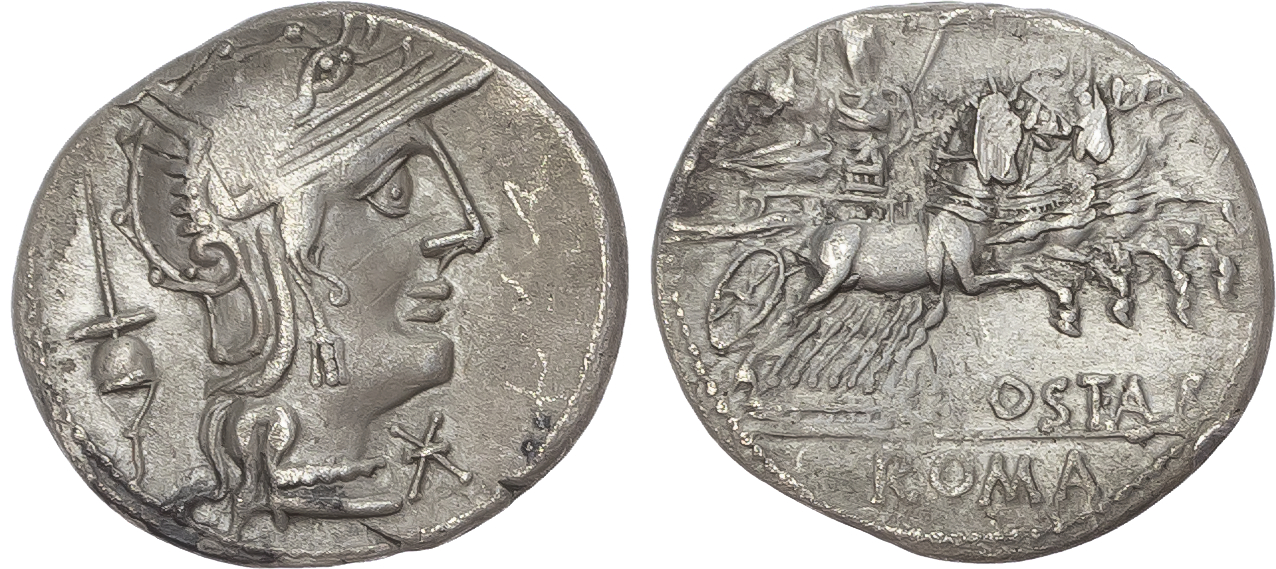 L. Postumius Albinus (131 BC) AR Denarius, Rome, 3.87g.