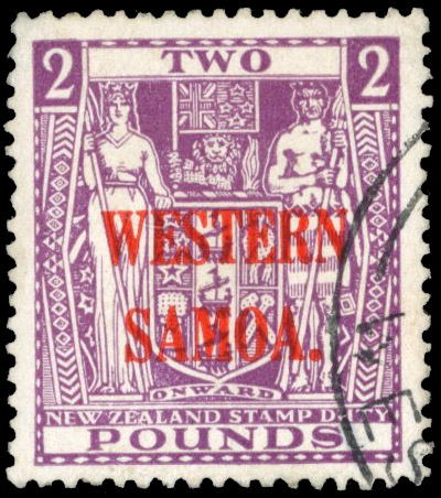 Samoa SG 194c 1935-42 £2 Wiggins Teape paper used