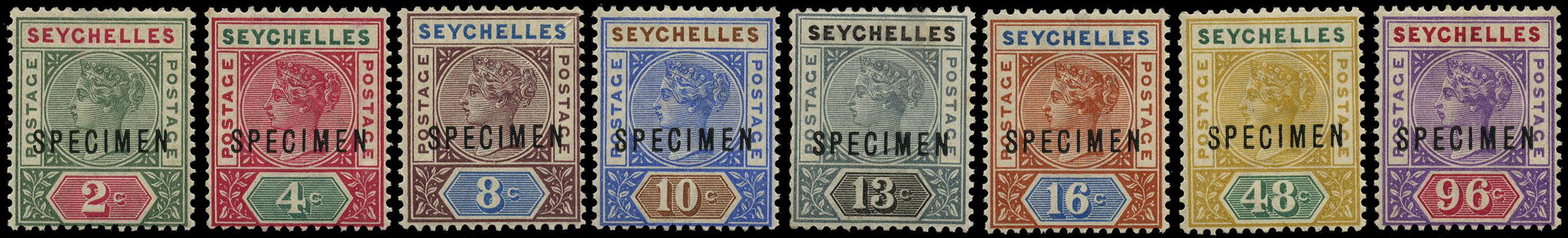 1890-92 set of eight to 96c mauve and...