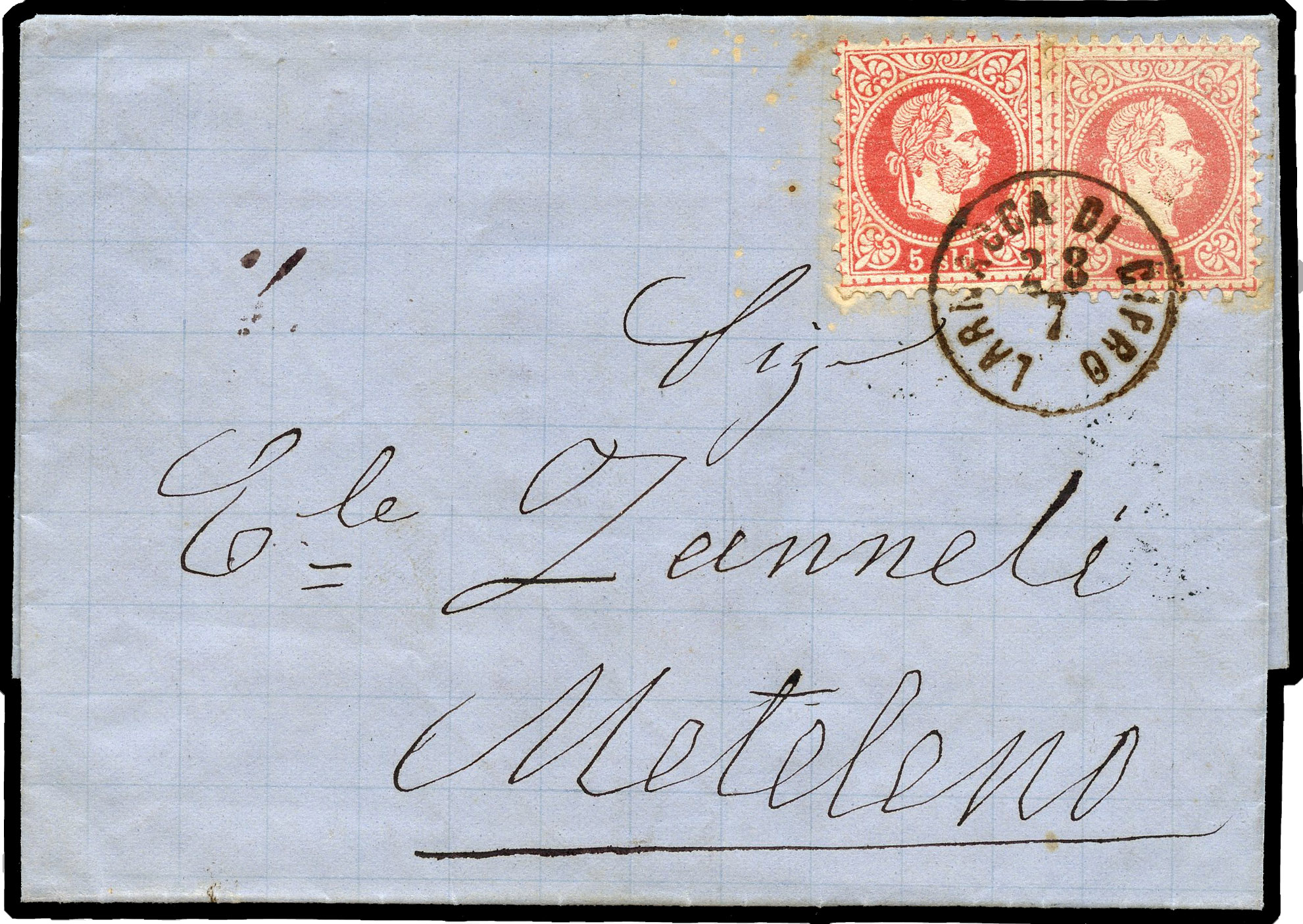 Cyprus Austro-Hungarian Post Offices in Cyprus entire letter to Metelino