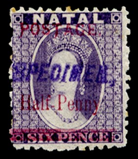 1895 (12 Mar) ½d on 6d violet, type...