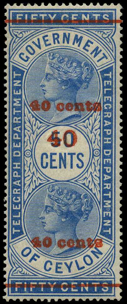 1883 40ct on 50ct blue surcharge Type T48 in...