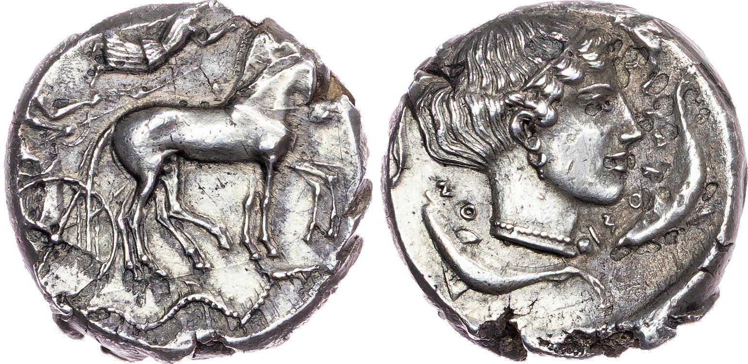 Sicily, Syracuse, Second Democracy (c. 446-405 BC) AR Tetradrachm, c. 450 BC, 17.38g.