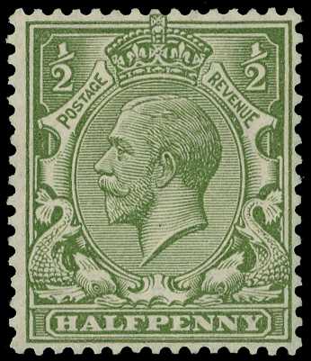 1912-24 ½d very yellow (Cyprus) green...
