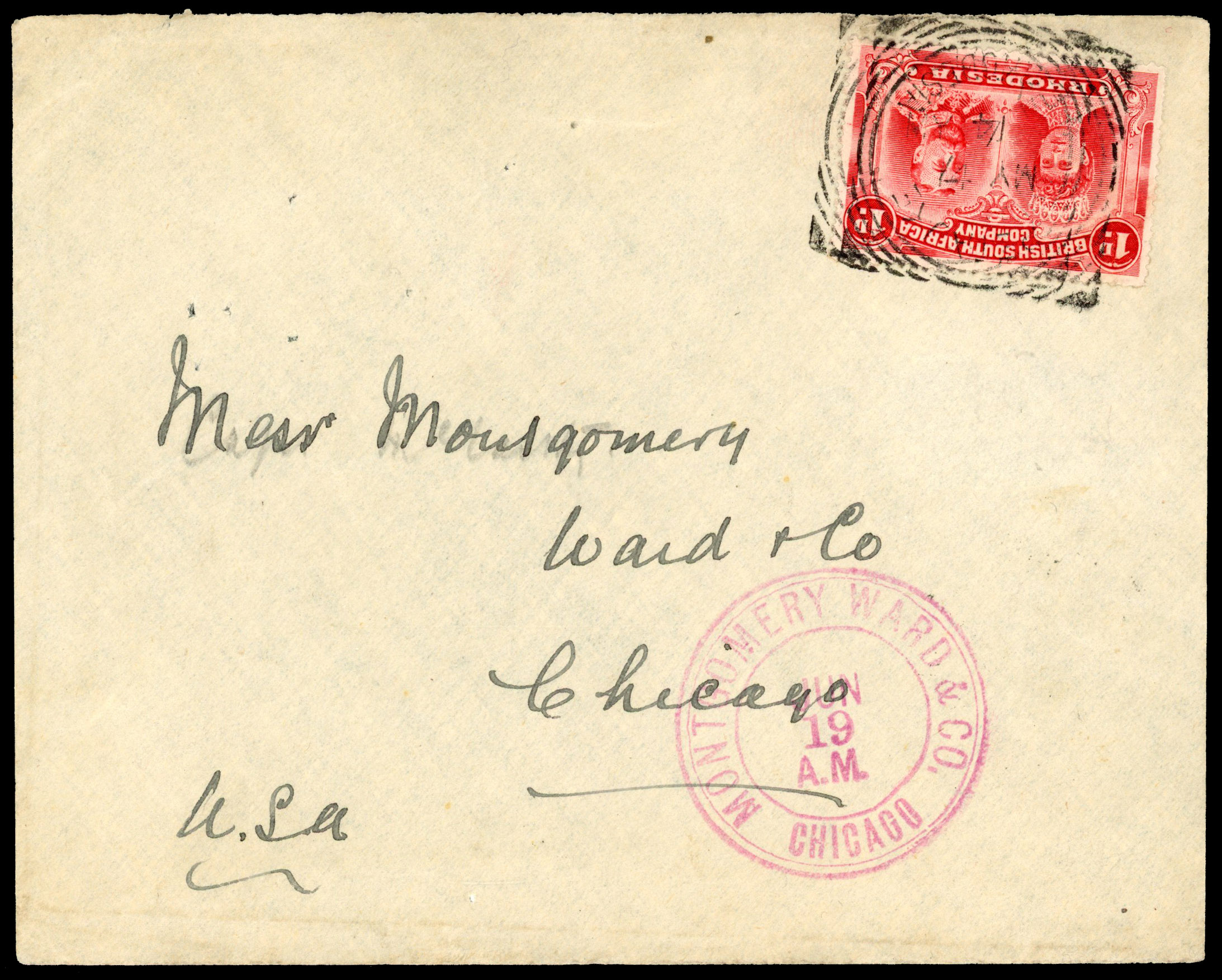 Rhodesia 1914 cover from Petauke to USA