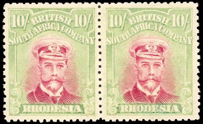 Rhodesia 10/- SG 309a pair mint
