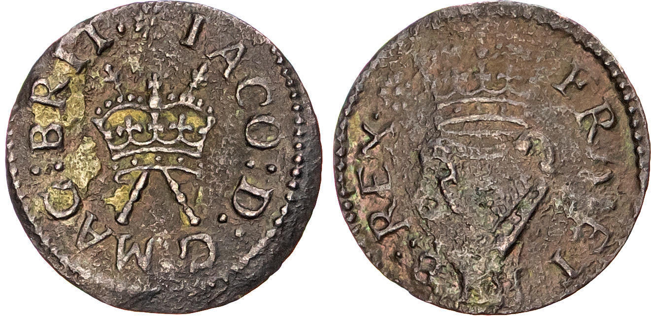 James I (1603-1625), AE Farthing, Lennox type 2, mm. flower. 