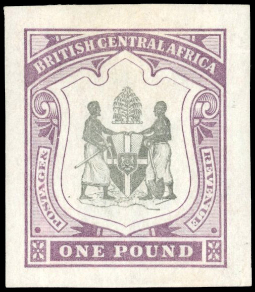 Nyasaland SG 51 1897 £1 colour trial
