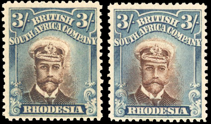 Rhodesia 3/- SG 236b two shades mint