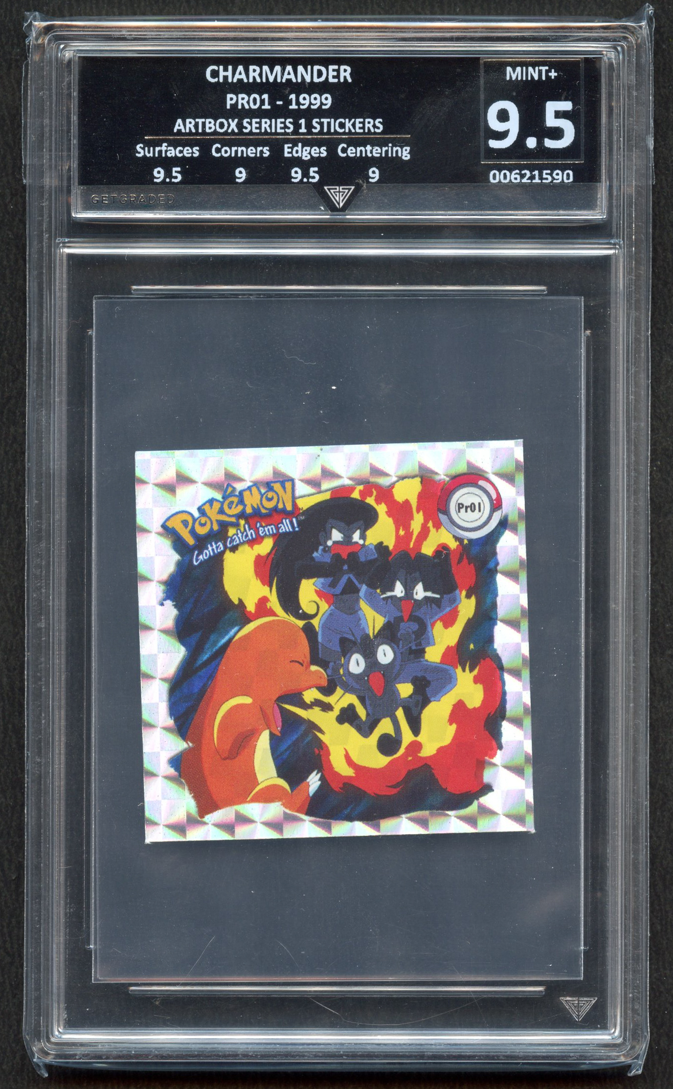 Get Graded 9.5 Charmander PR01 Artbox Series 1 Sticker