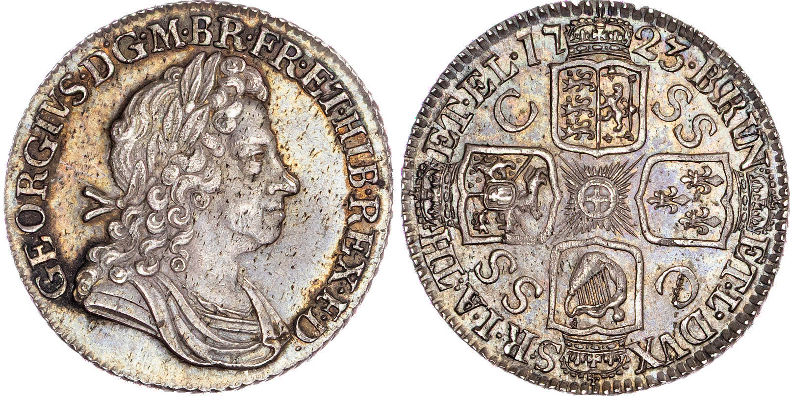 George I (1714-1727), AR Shilling, 1723, South Sea Company.