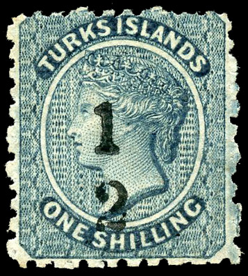 1881 ‘½’ (type 6) on 1s dull blue, without bar in fraction, unused without gum