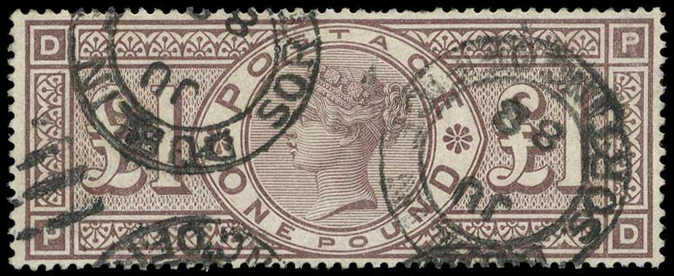 (GB used in). 1888 £1 brown-lilac...