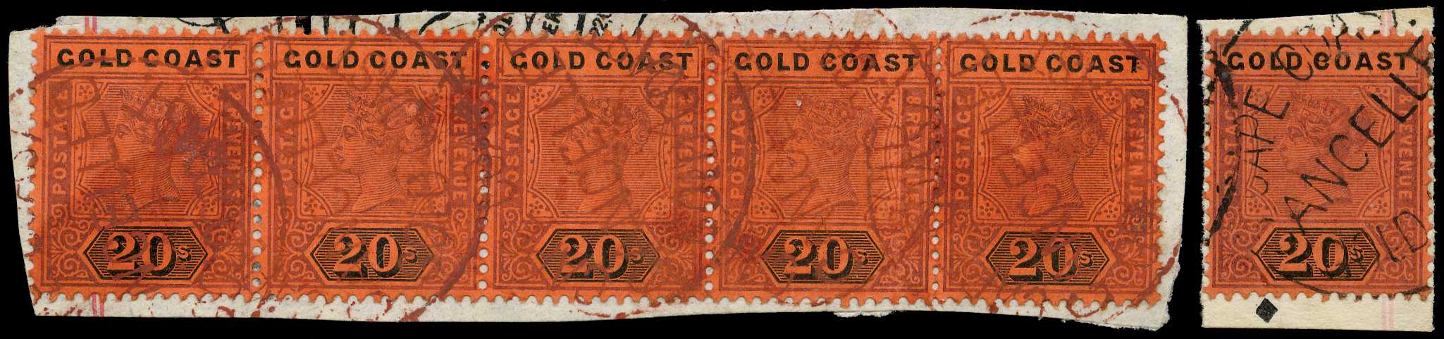 1889-94 20s. dull mauve and black on...
