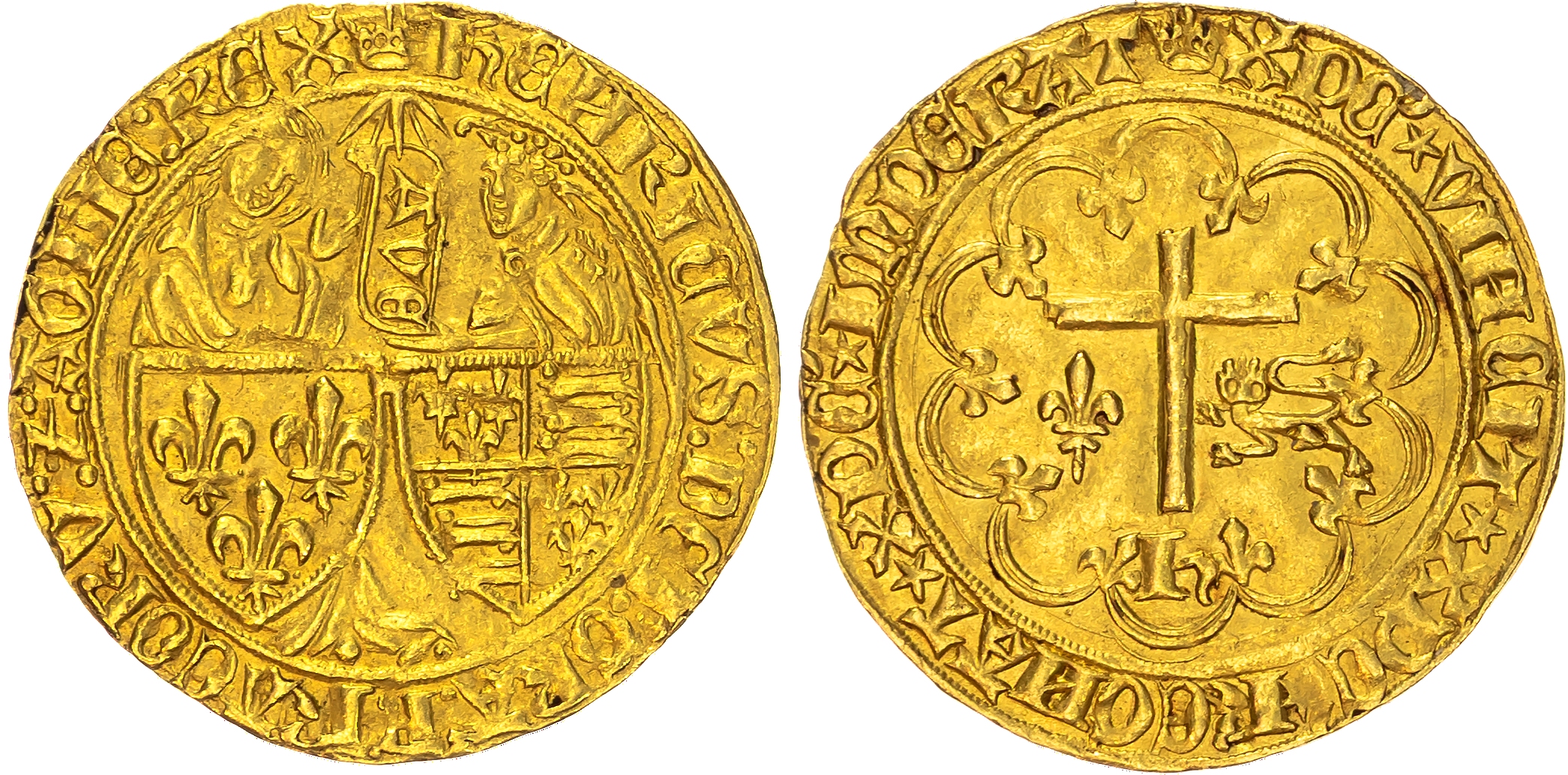 Anglo-Gallic, Henry VI as King of France (1422-1450) Salut d'or, second issue, Paris mint.