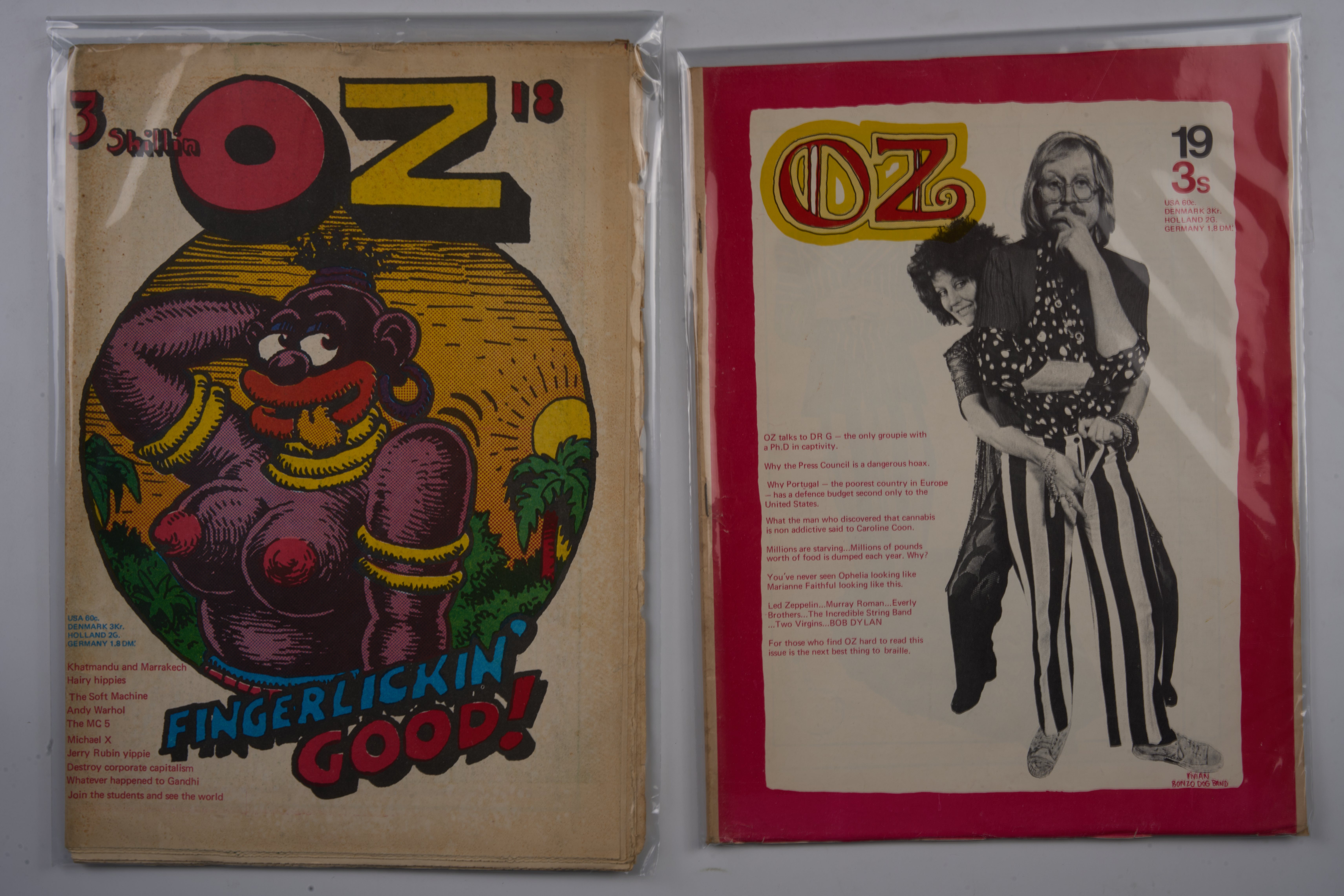 Oz Magazine #18, #19, #36 & #46 (Oz Publications Ink, 1969-1973)