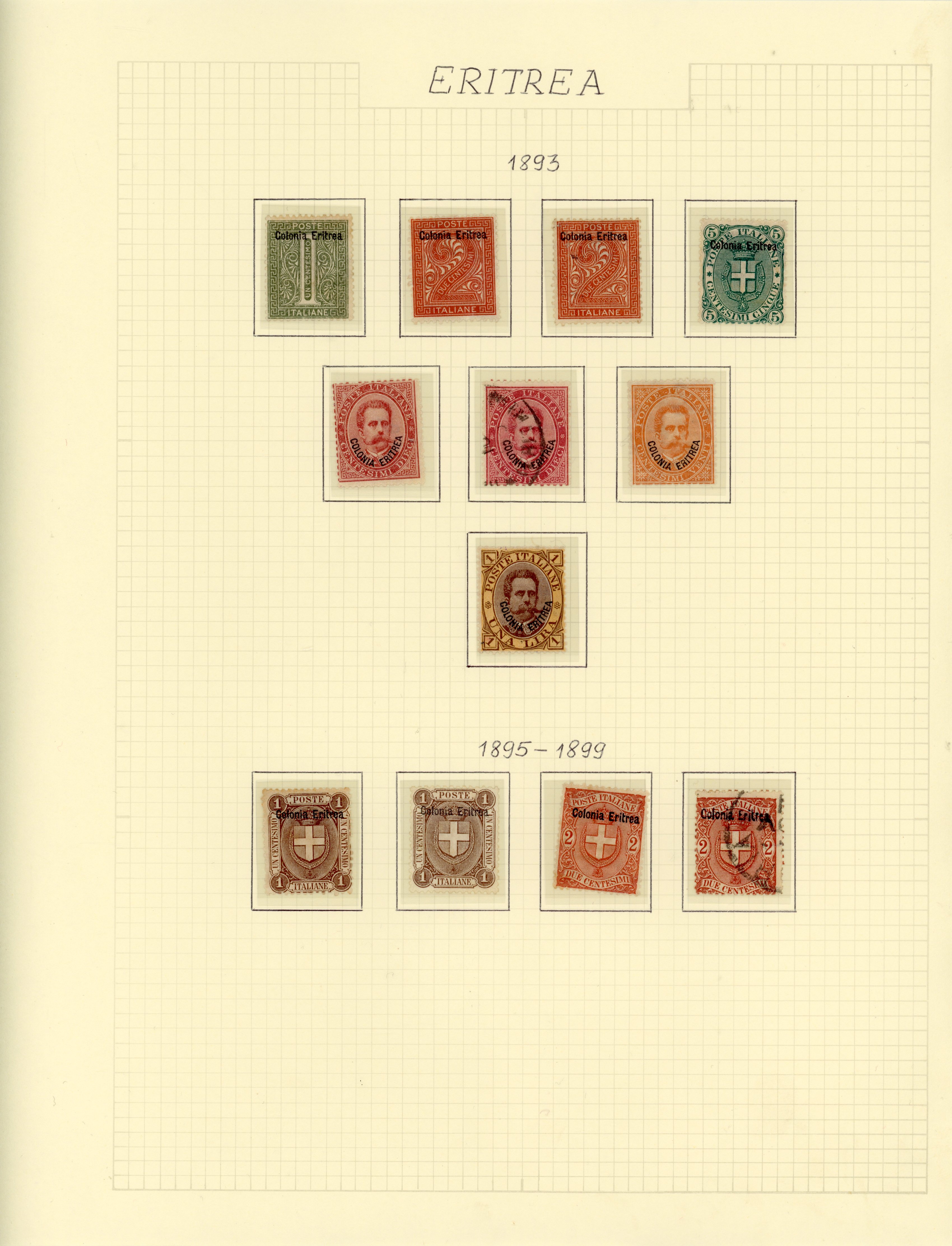 Italian Eritrea collection mostly unused
