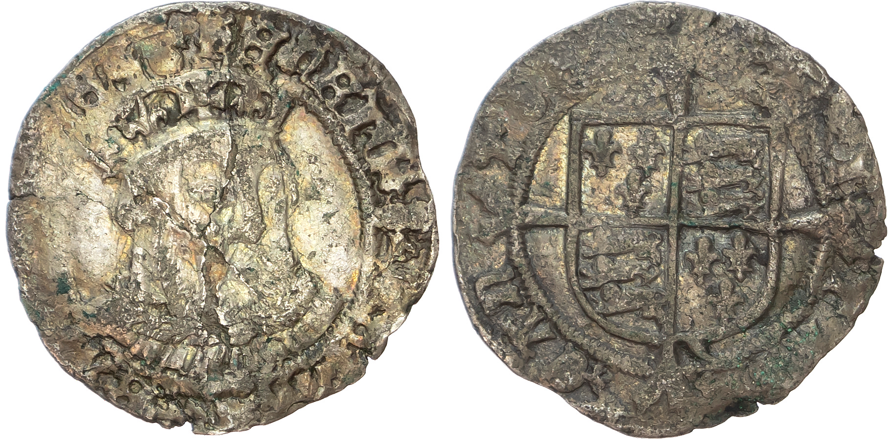 Henry VIII (1509-1547) AR Plated Groat, third coinage (1544-45), 2nd. bust.
