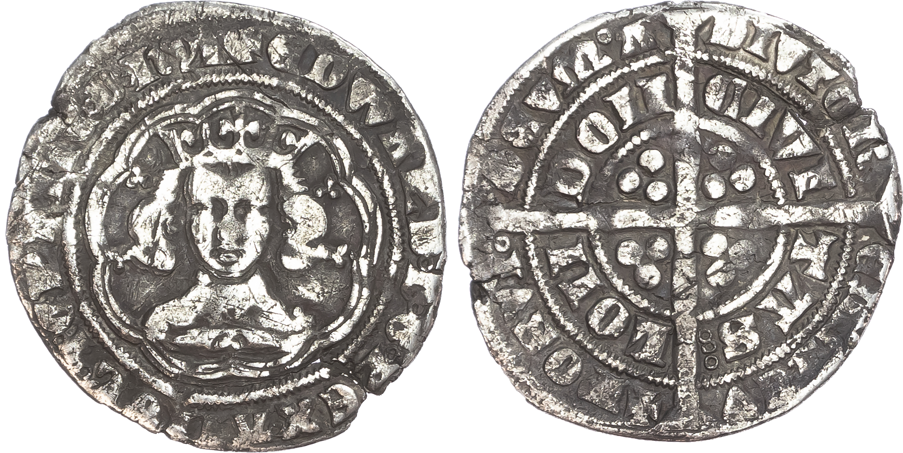 Edward III (1327-1377), Groat, fourth coinage, pre-treaty period, series G.