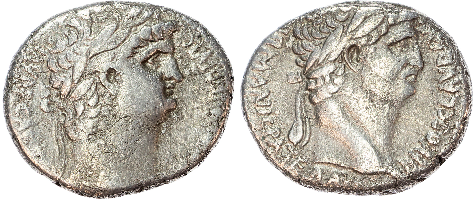 Nero, with Divus Claudius (AD 54-68) AR Tetradrachm, Antioch, 13.24g. 