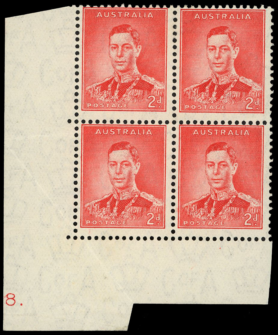 Australia SG 167 Plate 8 block mint