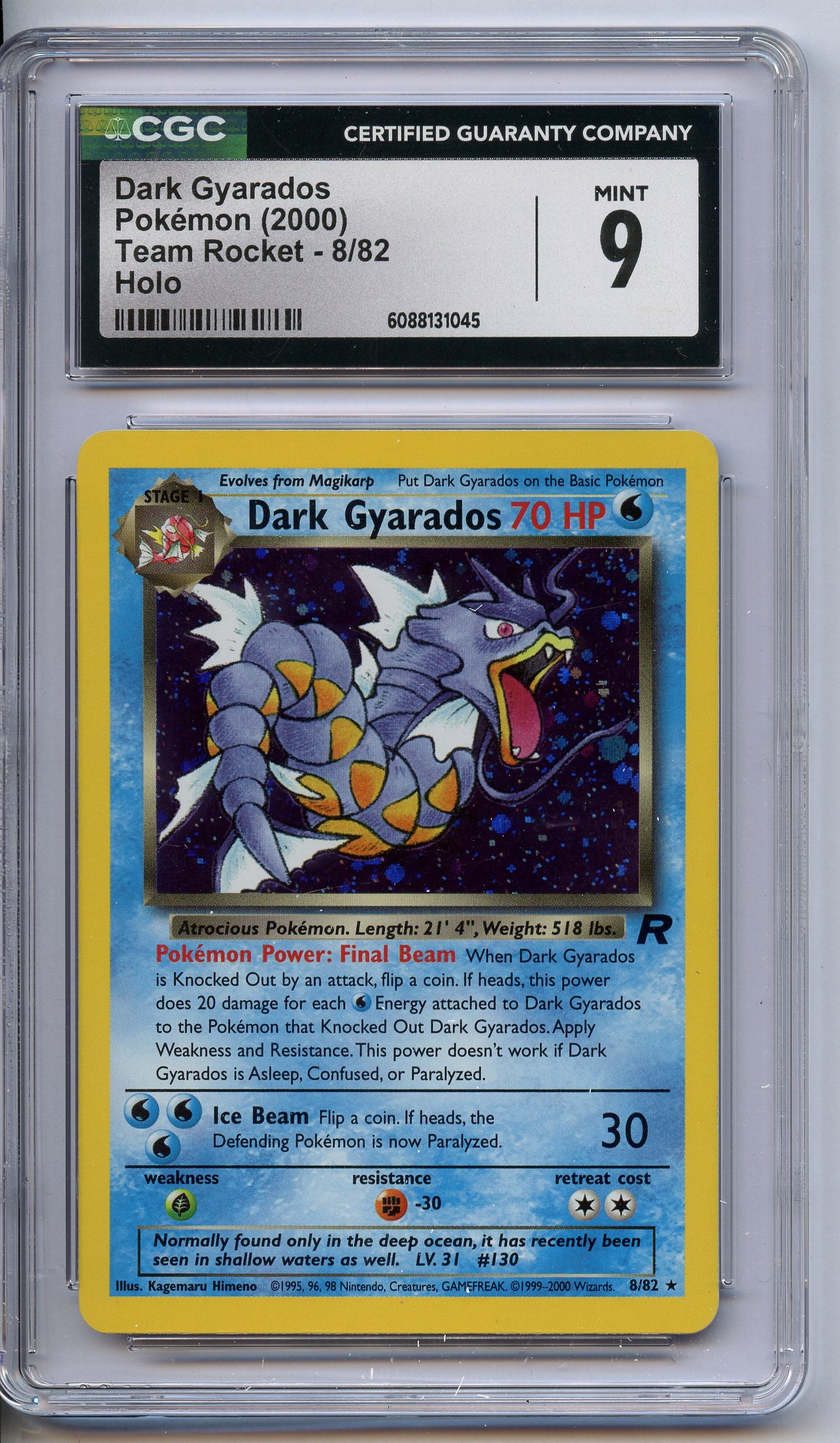 CGC 9 Dark Gyarados #8 Holo - Team Rocket 2000