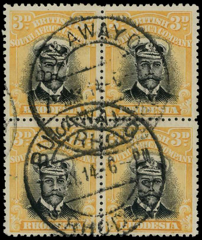 1913-17 3d Head Die I, perf 14. Block of...